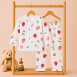 Muslin Full Sleeve Pant Coords - Strawberry