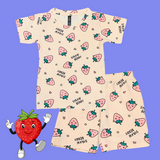 Strawberry Kids Shorts Coord Set (Unisex) - Shorts with Single Side Packet