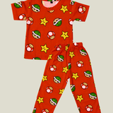 Super Mario Print Kids Coords (Unisex) - Half Sleeve T-Shirt and Full Pant