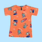 Surf Dino Kids Shorts Coord Set (Unisex) - Shorts with Single Side Packet