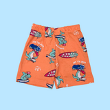 Surf Dino Kids Shorts Coord Set (Unisex) - Shorts with Single Side Packet