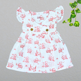 Muslin Double Layer Cross Button Frock - Swing Baby