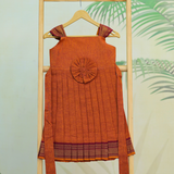 Thugil Mangalagiri Cotton Frock | Ethnic Sleeveless Frock with Soft Lining | Preorder DISPATCH DATE_AUG 10 [3-4 & 5-6 Years]