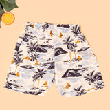 Tropical Blue Sea Boys Printed Half Sleeve Shirt with Shorts | Cuban Collar Shirt & Shorts Set