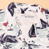 Tropical Green Sea Boys Printed Half Sleeve Shirt with Shorts | Cuban Collar Shirt & Shorts Set