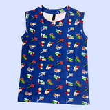 Trucks Pattern Kids Sleeveless T-Shirt Shorts Set (Unisex)