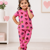 Twin Heart Mickey Kids Coords (Unisex) - Half Sleeve T-Shirt and Full Pant