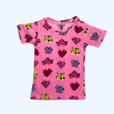 Twin Heart Mickey Kids Coords (Unisex) - Half Sleeve T-Shirt and Full Pant