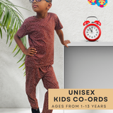 Brown Dots Kids Coords Set (Unisex) - Half Sleeve TShirt and Pant