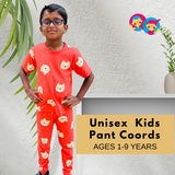 Red Kitty Kids Coord Set (Unisex) – Half Sleeve TShirt and Pant