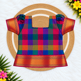 Varnam Madras Checks Pattu Pavadai - Pink Border (Preorder - Dispatch Starts from 2-11-26)