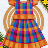 Varnam Madras Checks Pattu Pavadai - Red Border (Preorder - Dispatch Starts from 2-11-26)
