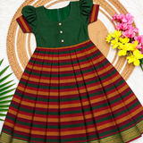 Varnam Mangalagiri Long Frock - Green (Preorder - Dispatch from 5-10-26)