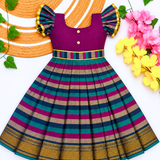 Varnam Mangalagiri Long Frock - Magenta
