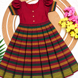 Varnam Mangalagiri Long Frock - Red (Preorder - Dispatch from 5-10-26)