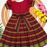 Varnam Mangalagiri Long Frock - Red (Preorder - Dispatch from 5-10-26)