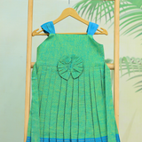 Vilva Mangalagiri Cotton Frock | Ethnic Sleeveless Frock with Soft Lining