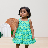 Wavy Bliss - Sleeveless Cotton Frock