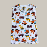 JCB Print Kids Sleeveless T-Shirt Shorts Set (Unisex)