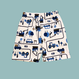White Truck Lane Print Kids Sleeveless T-Shirt Shorts Set (Unisex)