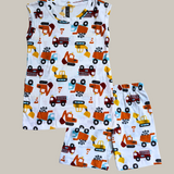 JCB Print Kids Sleeveless T-Shirt Shorts Set (Unisex)