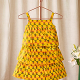 Yellow Floral Tiered Frock