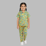 Yellow Minion Kids Night Suit - Half Sleeve Shirt and Full Pant