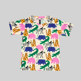 Zoo Print Kids Shorts Coord Set (Unisex) - Shorts with Single Side Packet