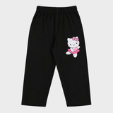 Black Kitty Print Kids Lounge Pant Unisex
