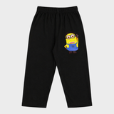 Black Minion Print Kids Lounge Pant Unisex