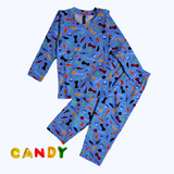 Blue Candies Full Sleeve Kids Co-ord Set (Unisex) - Pant with Single Side Packet