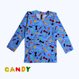 Blue Candies Full Sleeve Kids Co-ord Set (Unisex) - Pant with Single Side Packet