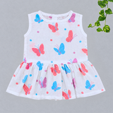 Muslin Back Button Frock - Butterfly