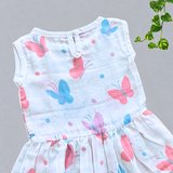 Muslin Back Button Frock - Butterfly