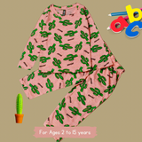 Cactus Full Sleeve Kids Co-ord Set (Unisex) - Pant with Single Side Packet