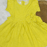 Checks - Frill Cotton Frocks with bow