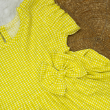 Checks - Frill Cotton Frocks with bow