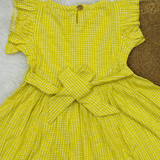 Checks - Frill Cotton Frocks with bow