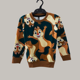 Chip n Dale Print Kids Sweatshirt and Joggers Set (Unisex)