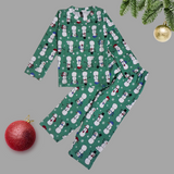 Christmas Snow Man Full Sleeve Kids Co-ord Set (Unisex) - Pant with Single Side Packet