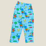 Colorful Farm Print Kids Night Suit - Half Sleeve Shirt and Full Pant