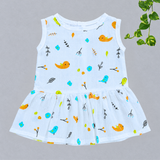 Muslin Back Button Frock - Mini Birds