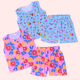 Combo4 Fruit Blast & Party Rush | Sleevelelss Baby & Toddler Jabla Co-ord Set