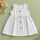 Muslin Crinkle Stripes Button Frock - BG (Preorder - Dispatch starts from 20-10-26)