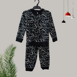 Black Dino Print Kids Sweatshirt and Joggers Set (Unisex)