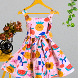 Fruits - Sleeveless Cotton Frock