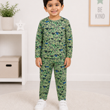 Green Parking Full Sleeve Kids Coords Set (Unisex) - Pant with Single Side Packet