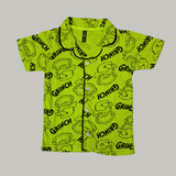 Grinch Print Print Kids Night Suit - Half Sleeve Shirt and Full Pant