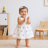 Muslin Zip Frock - Mini Hearts