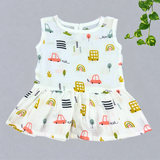 Muslin Back Button Frock - Little Cars ( Preorder Dispatch from 15-6-26)